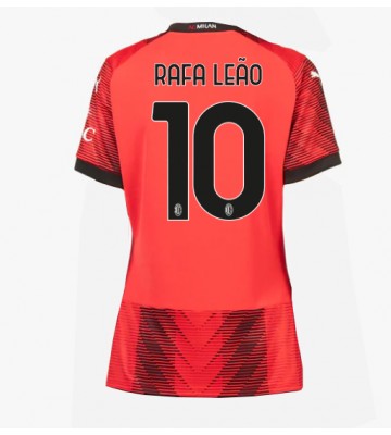 AC Milan Rafael Leao #10 Domácí Dres pro Dámy 2023-24 Krátkým Rukávem